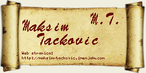 Maksim Tacković vizit kartica